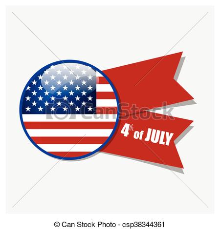 450x470 Happy Independence Day Card, 4th Of July, Vector Clip Art