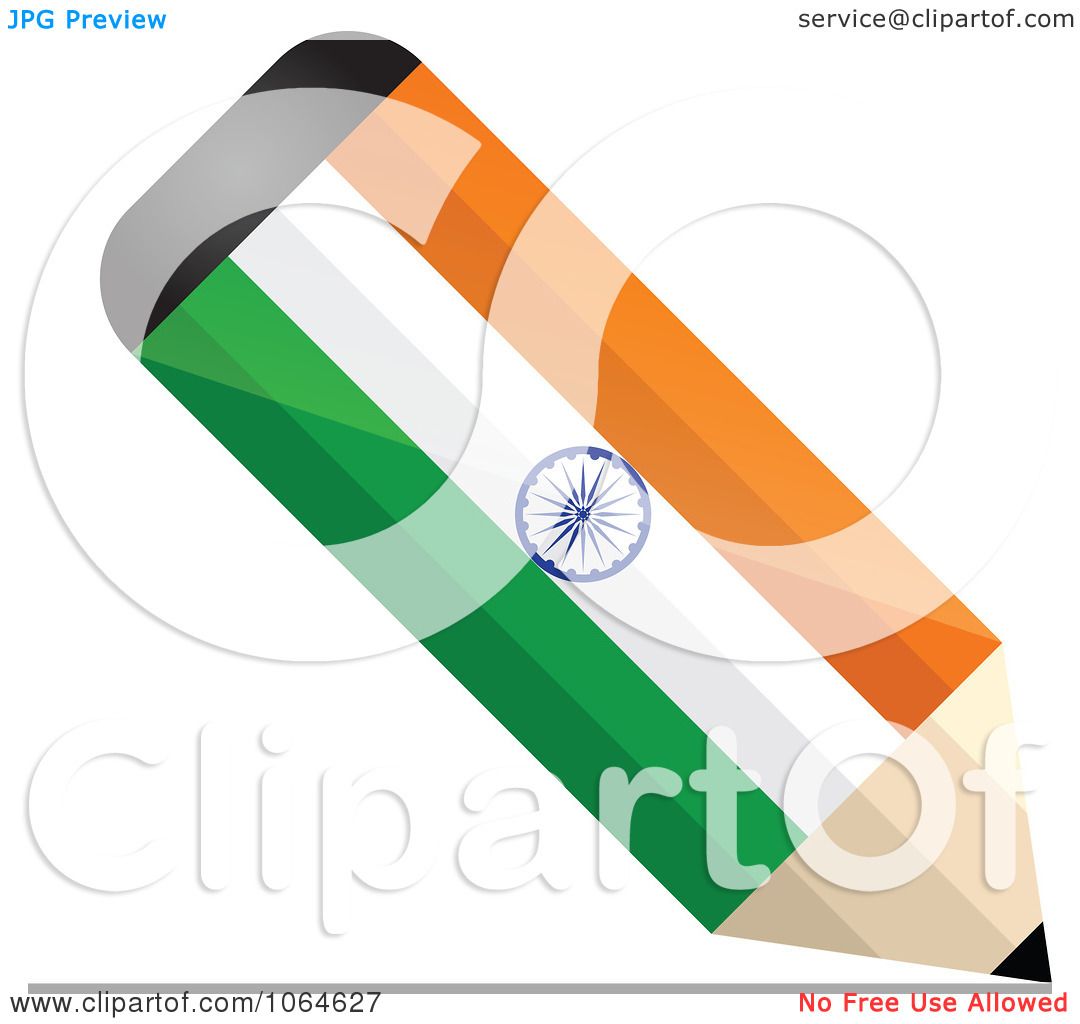 1080x1024 Clipart 3d Writing Indian Flag Pencil