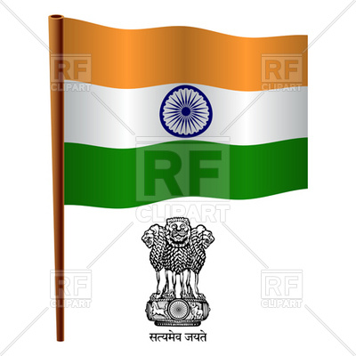 400x400 India Flag And Coat Of Arms Royalty Free Vector Clip Art Image
