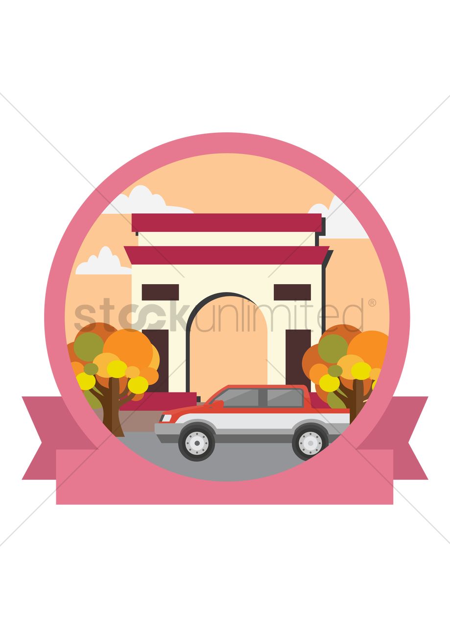 919x1300 India Gate Vector Image