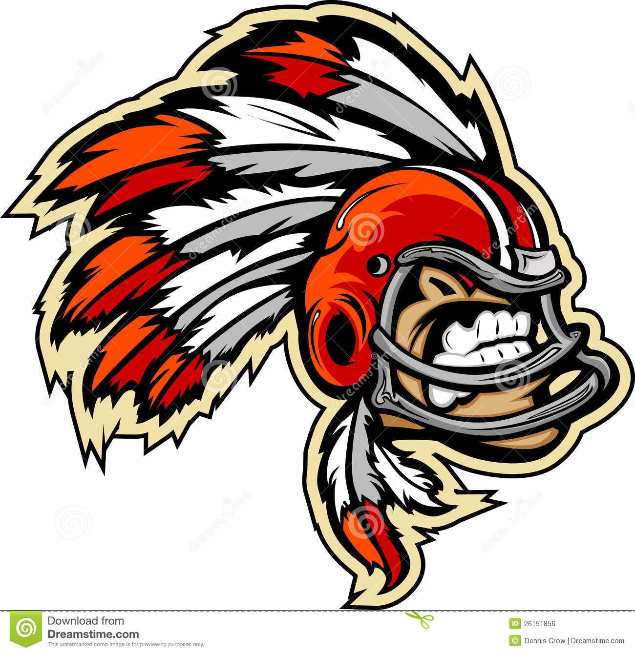 1300x1340 Indian Chief Football Mascot Royalty Free Stock Image