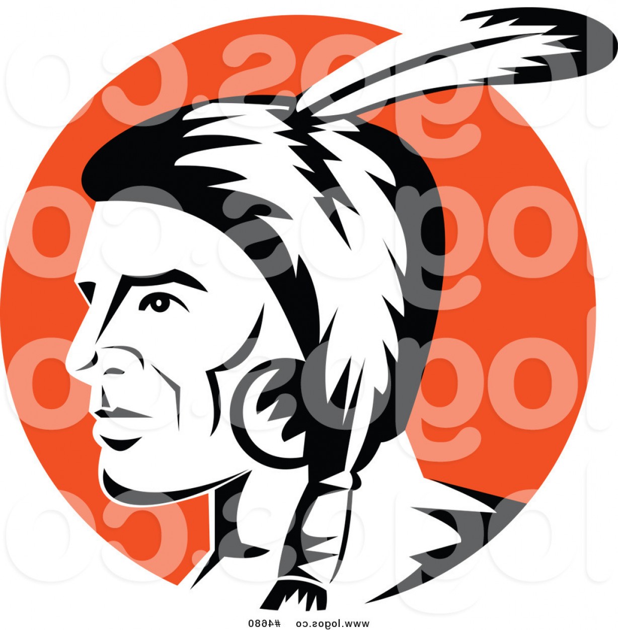 1228x1252 Royalty Free Clip Art Vector Logo Of A Black And White Native