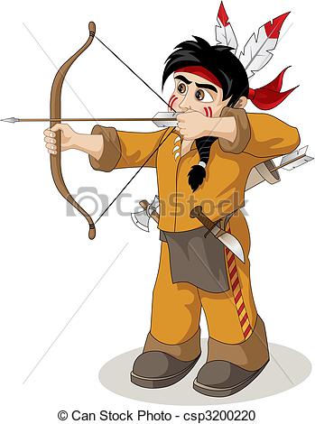 349x470 The Young Indian Chief Fishery Vector Clipart