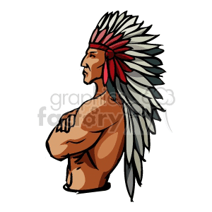 300x300 Indian Chief Headdress Clipart
