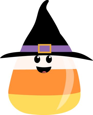 363x450 Candy Corn Wearing Witches Hat Clip Art