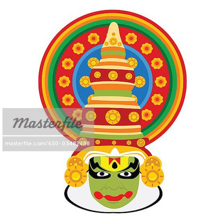 450x450 Close Up Of A Kathakali Dancer, Kerala, India Color