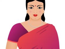 220x165 Female Indian Clipart Vector Illustration Of Smiling Indian Girl