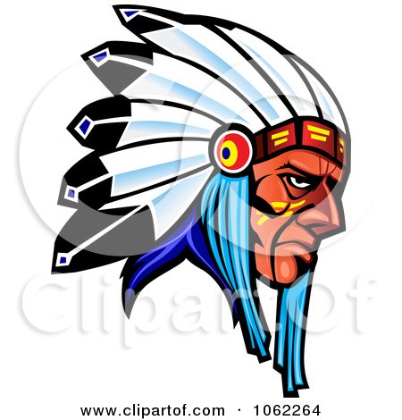 450x470 Clipart Native American Indian Chief Wearing A Feathered Headdress