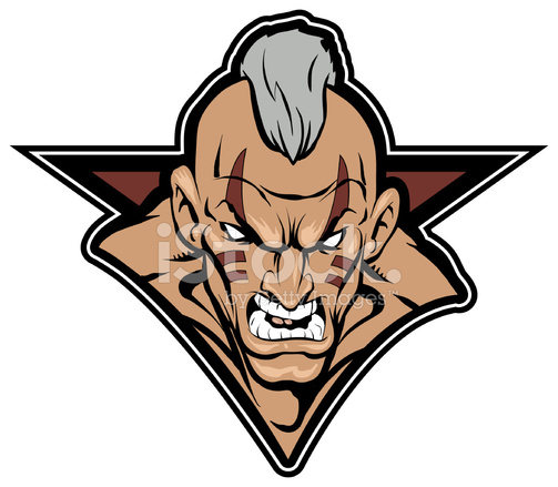 503x439 Indian Warrior Brave Mascot With Mohawk Stock Vector