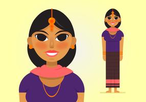 286x200 Indian Woman Free Vector Art
