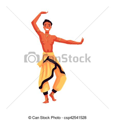 450x470 Indian Male Dancer In Traditional Harem Pants, Bollywood Vector