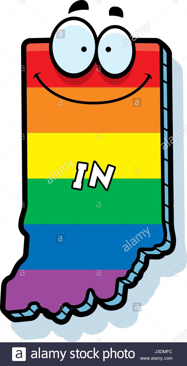 710x1390 A Cartoon Illustration Of The State Of Indiana Smiling