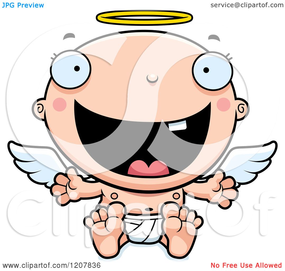 1080x1024 Cartoon Of A Happy Baby Infant Angel