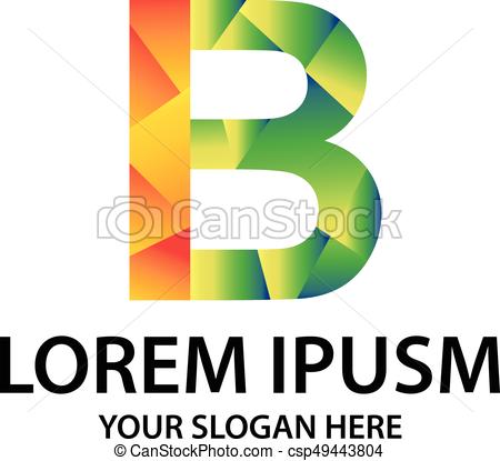 450x415 Modern Initial B Logo. Letter B With Polygonal Style, Logo
