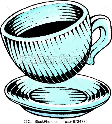 427x470 Ink And Watercolor Sketch Of A Coffee Cup. Vector Vectors