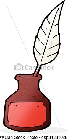 230x470 Cartoon Ink Bottle Vector Illustration