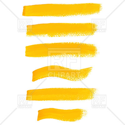 400x400 Yellow Ink Brush Strokes Royalty Free Vector Clip Art Image