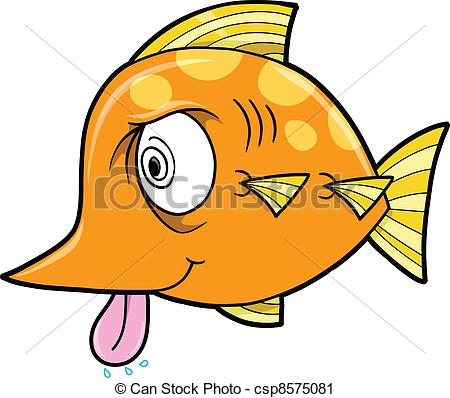 450x398 Crazy Insane Fish Vector Illustration Art Vector Clip Art