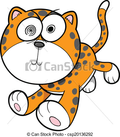 414x470 Crazy Insane Leopard Vector Illustration.