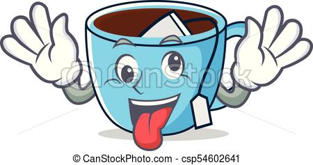 450x237 Crazy Tea Cup Mascot Cartoon Vector Illustration Eps Vector