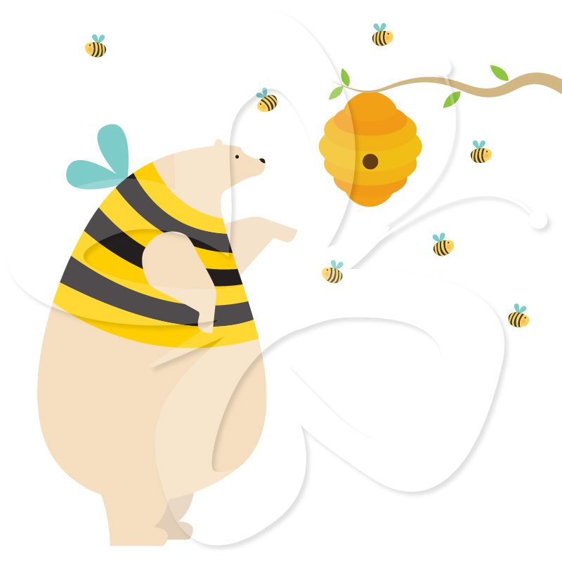 800x800 Honey Bear Illustration By Creative Clip Art Collection. This Cute