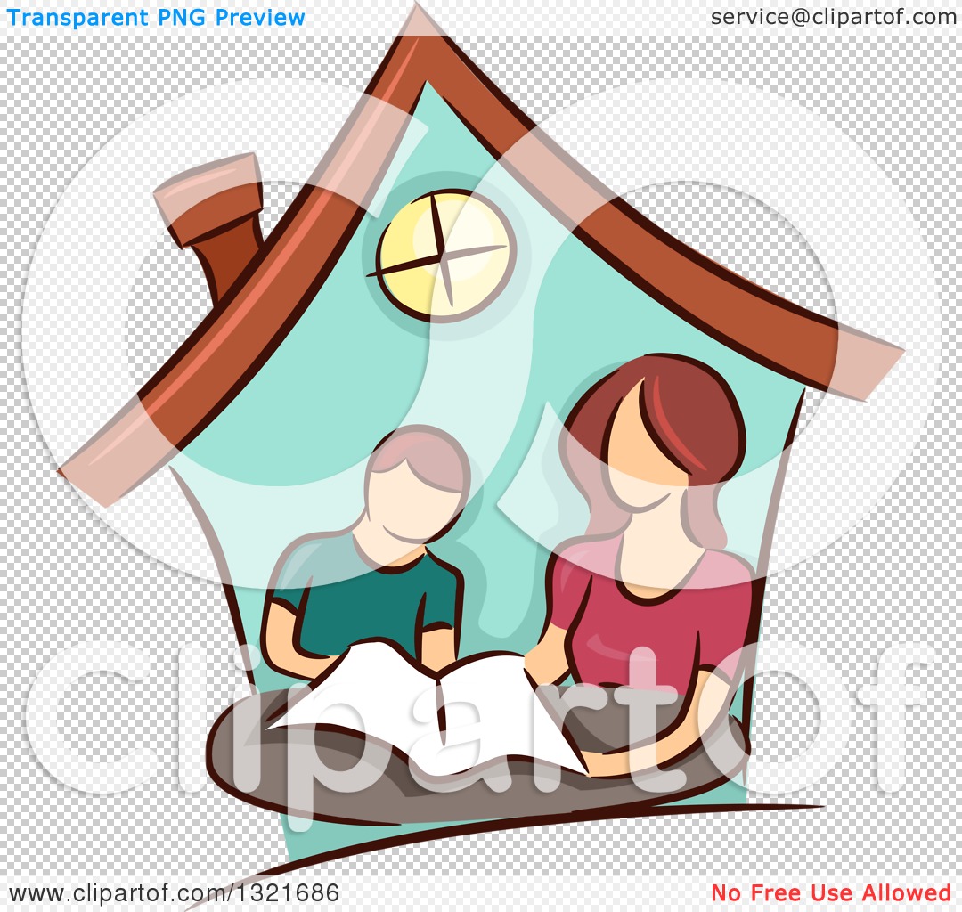 1080x1024 Clipart Of Brunette White Mother Home Schooling Her Son Inside