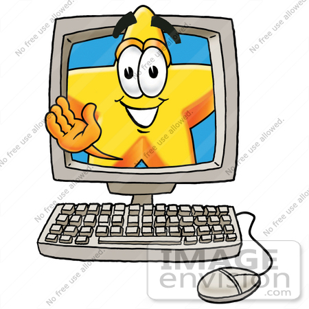 450x450 Clip Art Graphic Of A Yellow Star Cartoon Character Waving