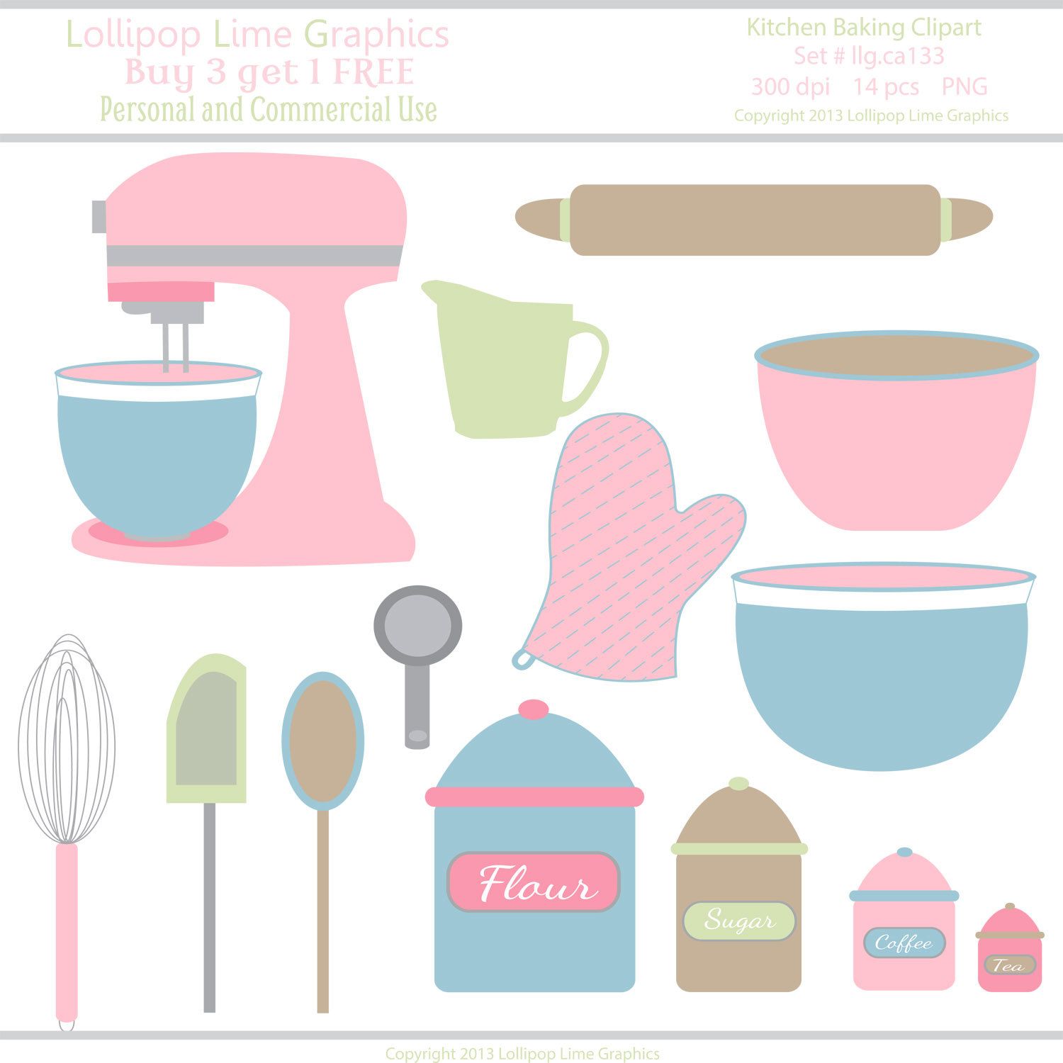 1500x1500 Kitchen Pastel Pink Mixer Bowls Utensils Vector Illustration