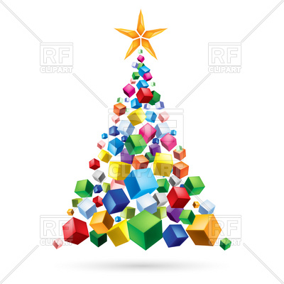 400x400 Abstract Christmas Tree Of Gifts Royalty Free Vector Clip Art