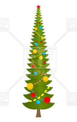 253x400 Big Christmas Tree Royalty Free Vector Clip Art Image
