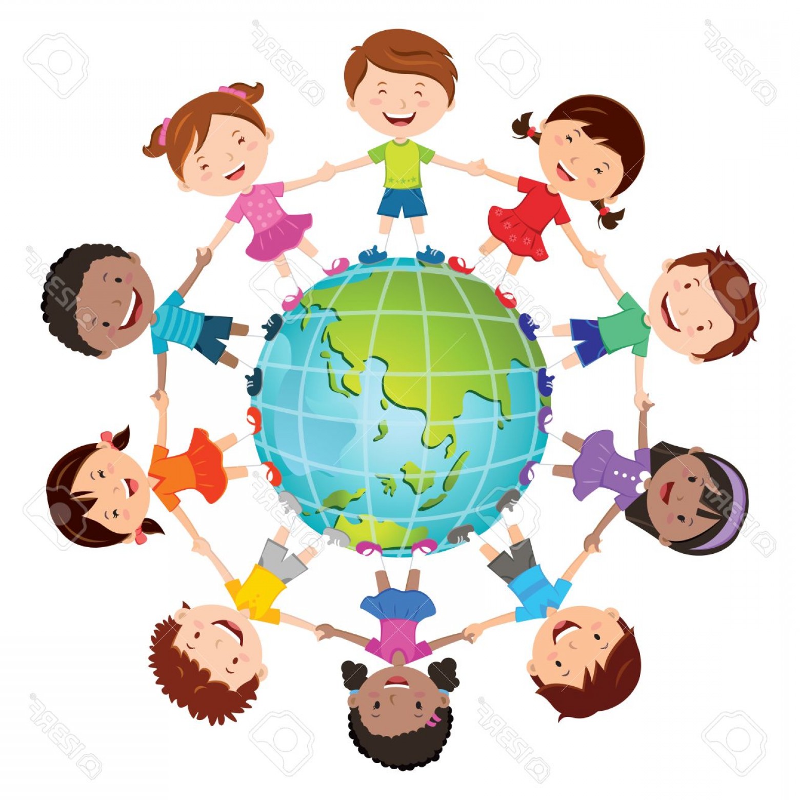 1560x1560 Photostock Vector Globe Kids International Friendship Day Earth