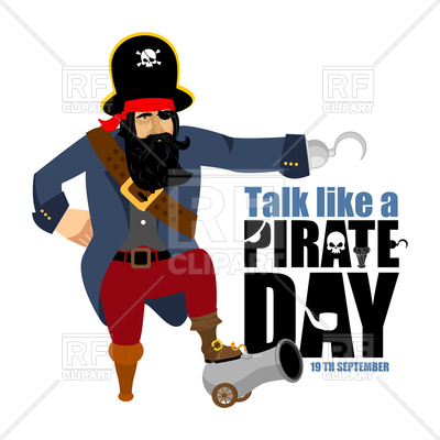 400x400 International Talk Like A Pirate Day. Pirate Hook And Cannon