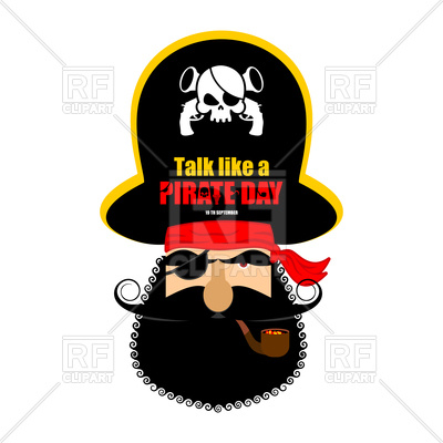 400x400 International Talk Like A Pirate Day. Pirate Portrait In Hat