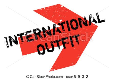 450x311 International Outfit Rubber Stamp. Grunge Design With Dust