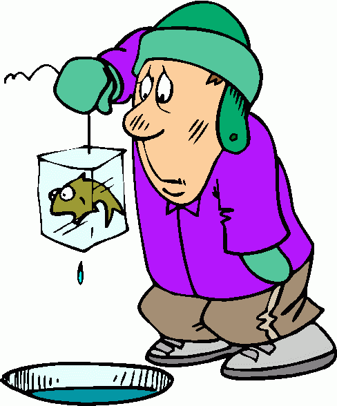 488x588 Ice Fishing Black And White Clipart