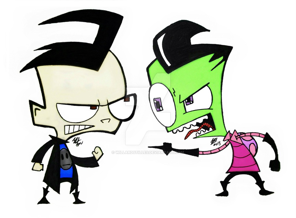 1024x756 Invader Zim Dib And Zim By Willardstilles