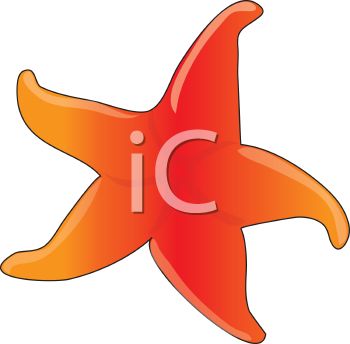 350x344 Picture Of A Starfish Cartoon In A Vector Clip Art Illustration