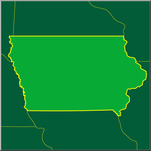 304x304 Clip Art Us State Maps Iowa Color I Abcteach