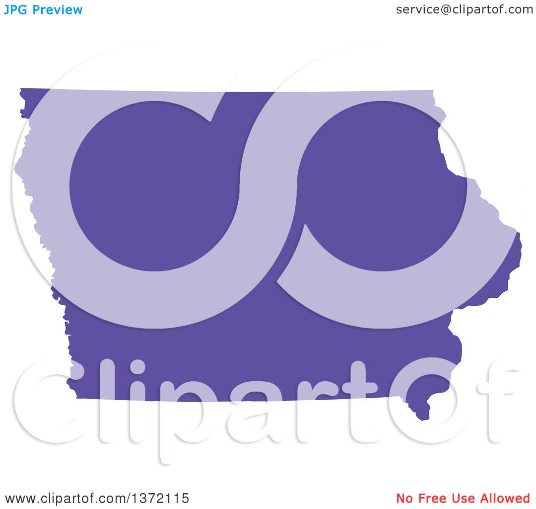 1080x1024 Clipart Of A Purple Silhouetted Map Shape Of The State Of Iowa