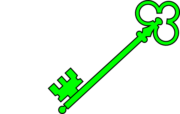 600x380 Green Old Key Clip Art