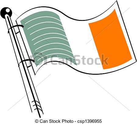 450x410 Ireland Or Irish Flag Clip Art In Simple, Line Art Style. Clipart