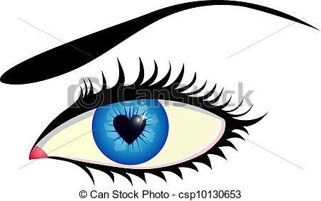 450x283 Close Up Of Human Eye With Heart Shaped Iris Clipart Vector