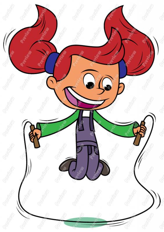 565x800 Girls Jumping Rope Clipart