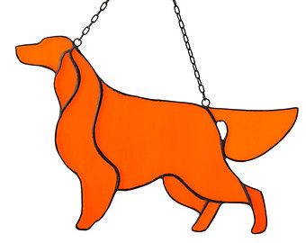 340x270 Unique Stained Glass With A Motive Of Irish Setter Dogs