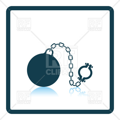 400x400 Fetter With Iron Ball Icon Royalty Free Vector Clip Art Image