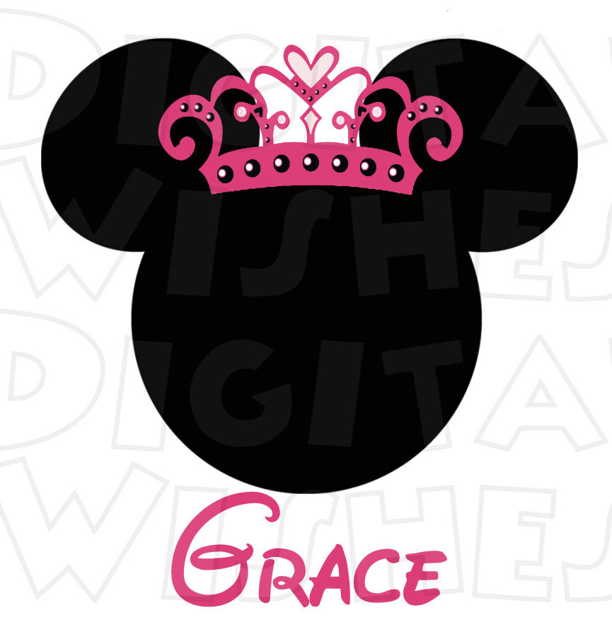 865x900 Princess Crown Minnie Mouse Digital Iron On Transfer Clip Art