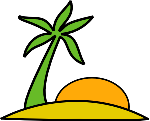 300x243 Island, Palm, And The Sun Clip Art