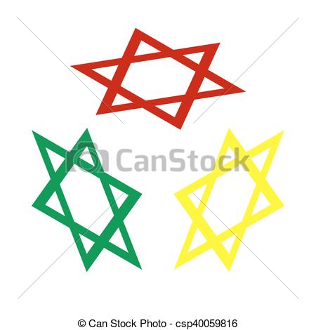 450x470 Shield Magen David Star. Symbol Of Israel. Isometric Style