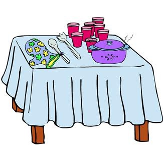 325x325 Dinner Table With Food Clip Art