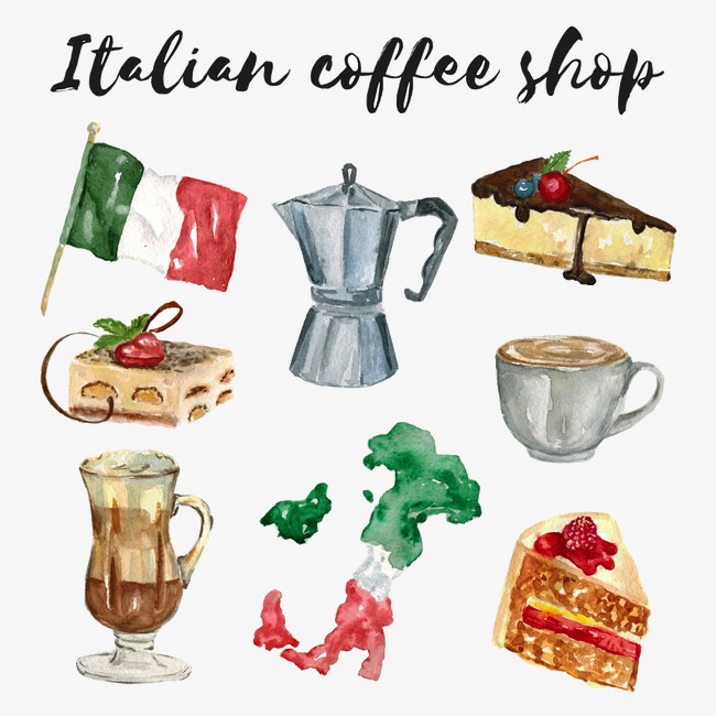 650x650 Italian Food, Drink, Coffee, Watercolor Png Image And Clipart